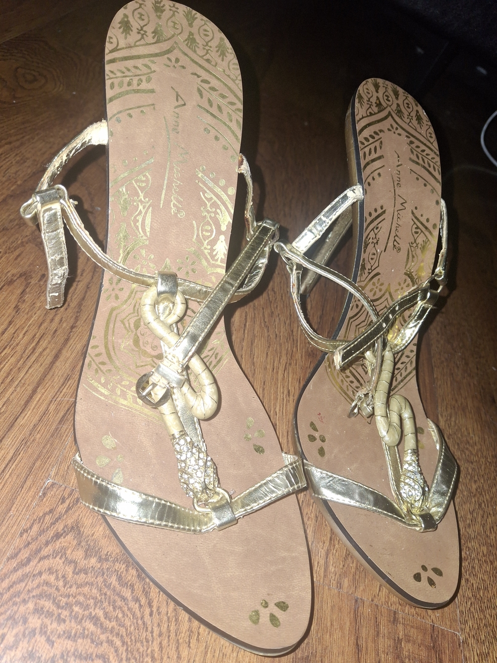 Gold Strappy High Heels - Women